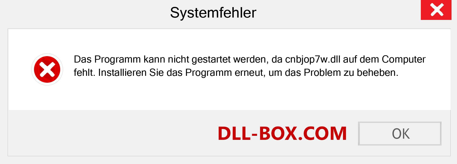 cnbjop7w.dll-Datei fehlt?. Download für Windows 7, 8, 10 - Fix cnbjop7w dll Missing Error unter Windows, Fotos, Bildern