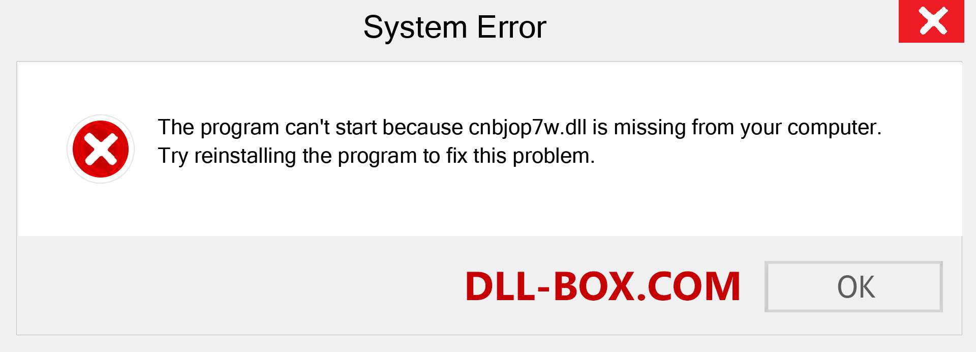 cnbjop7w.dll file is missing?. Download for Windows 7, 8, 10 - Fix  cnbjop7w dll Missing Error on Windows, photos, images
